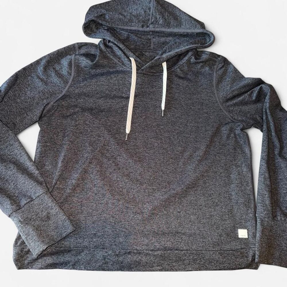 Vuori Women's Grey and Black Hoodie